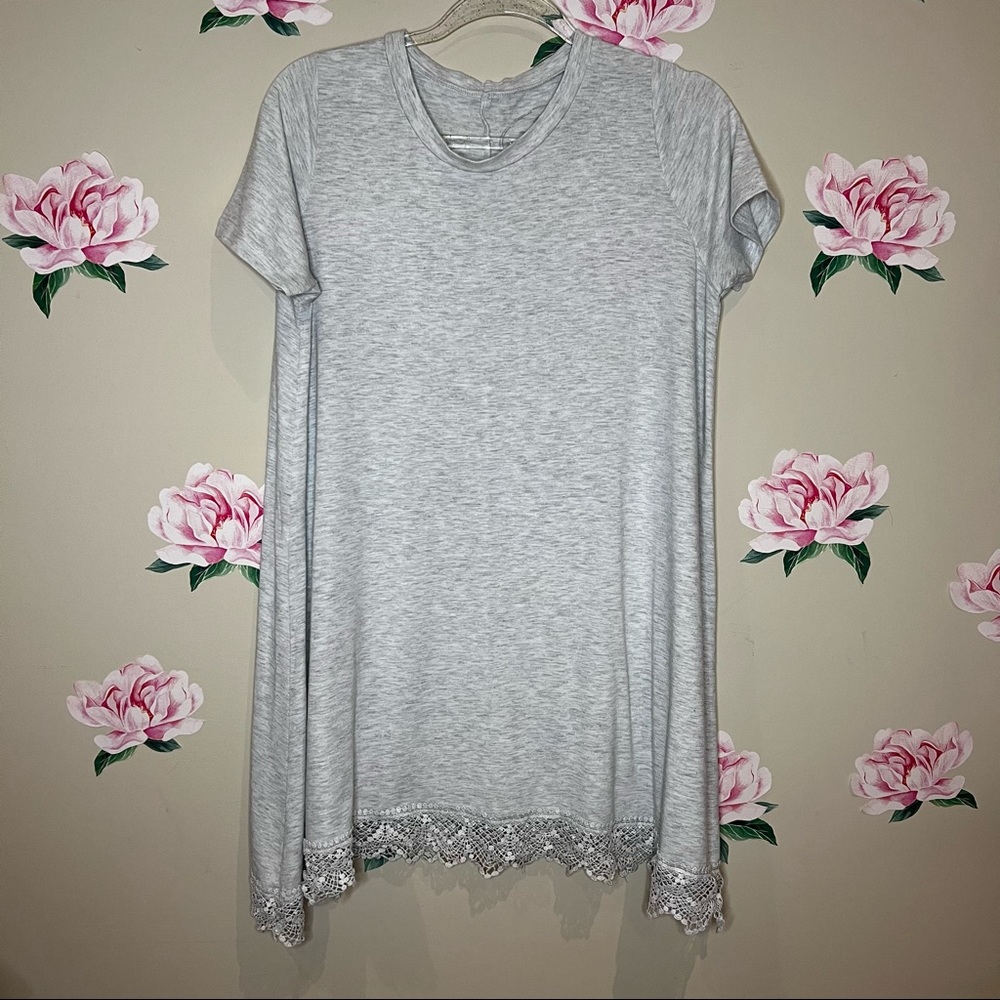 Poof Round Neck Lace Loose Women’s Tunic -P-48